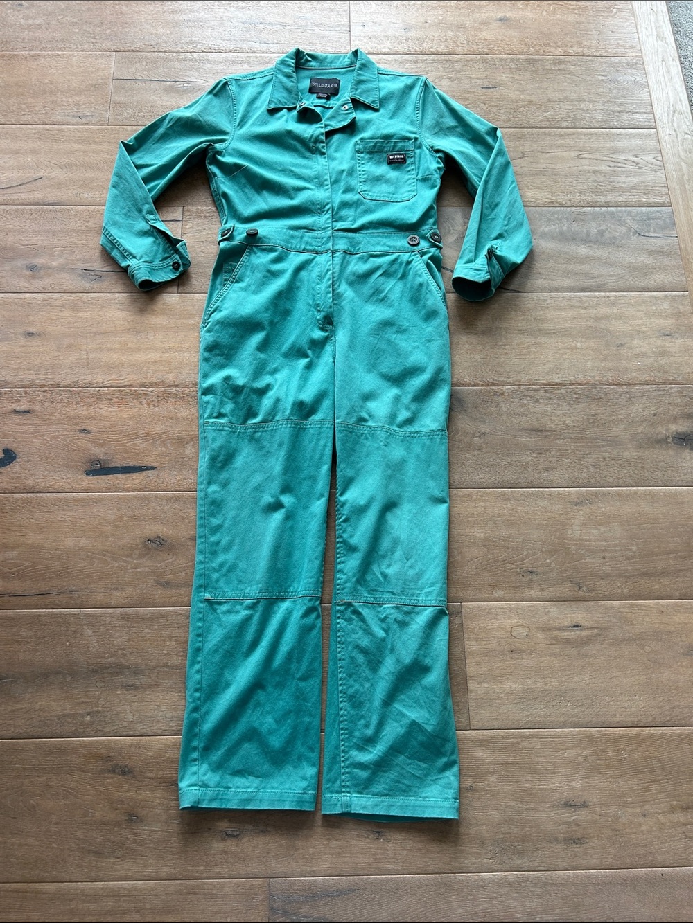 Wildfang Teal Green Utility Jumpsuit